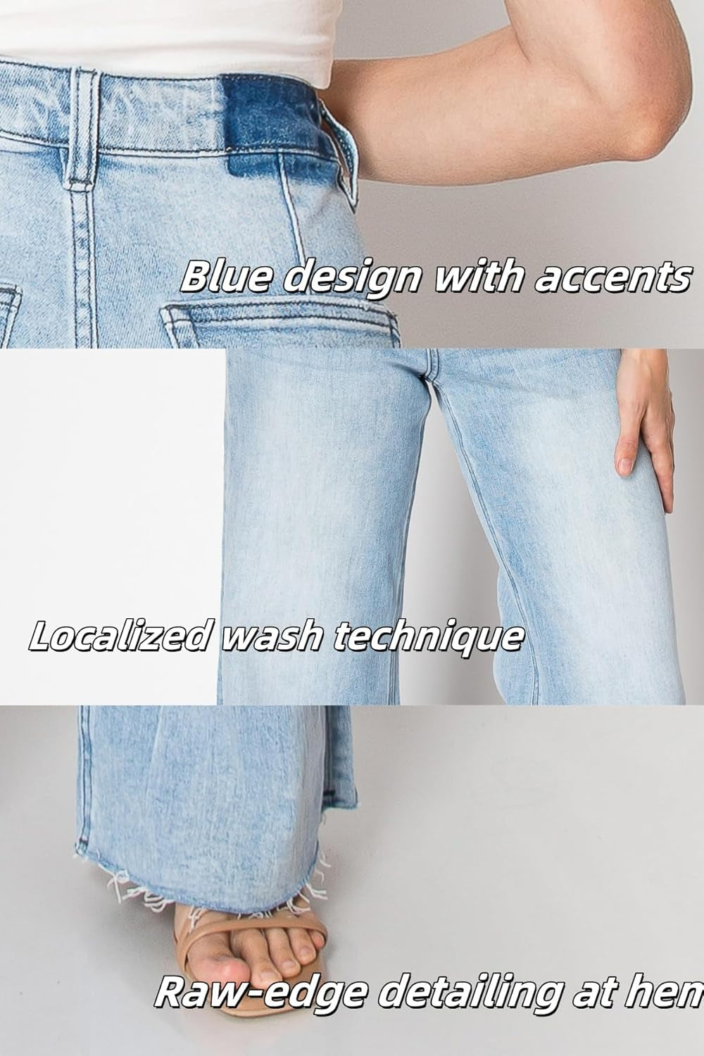 Wide Leg Jeans for Women Stretchy High Waisted BBL Jeans Trendy Boyfriend Baggy Mom Jean