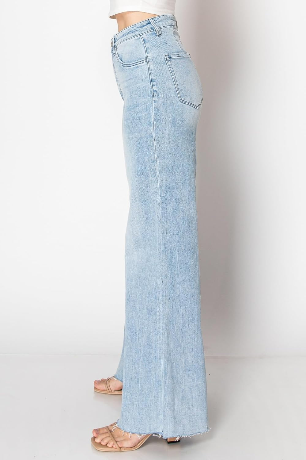Wide Leg Jeans for Women Stretchy High Waisted BBL Jeans Trendy Boyfriend Baggy Mom Jean
