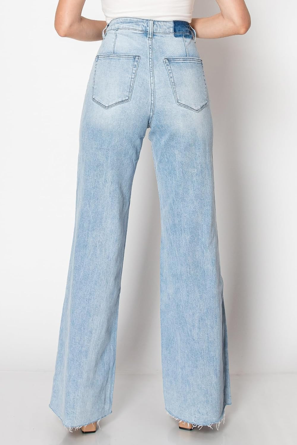 Wide Leg Jeans for Women Stretchy High Waisted BBL Jeans Trendy Boyfriend Baggy Mom Jean