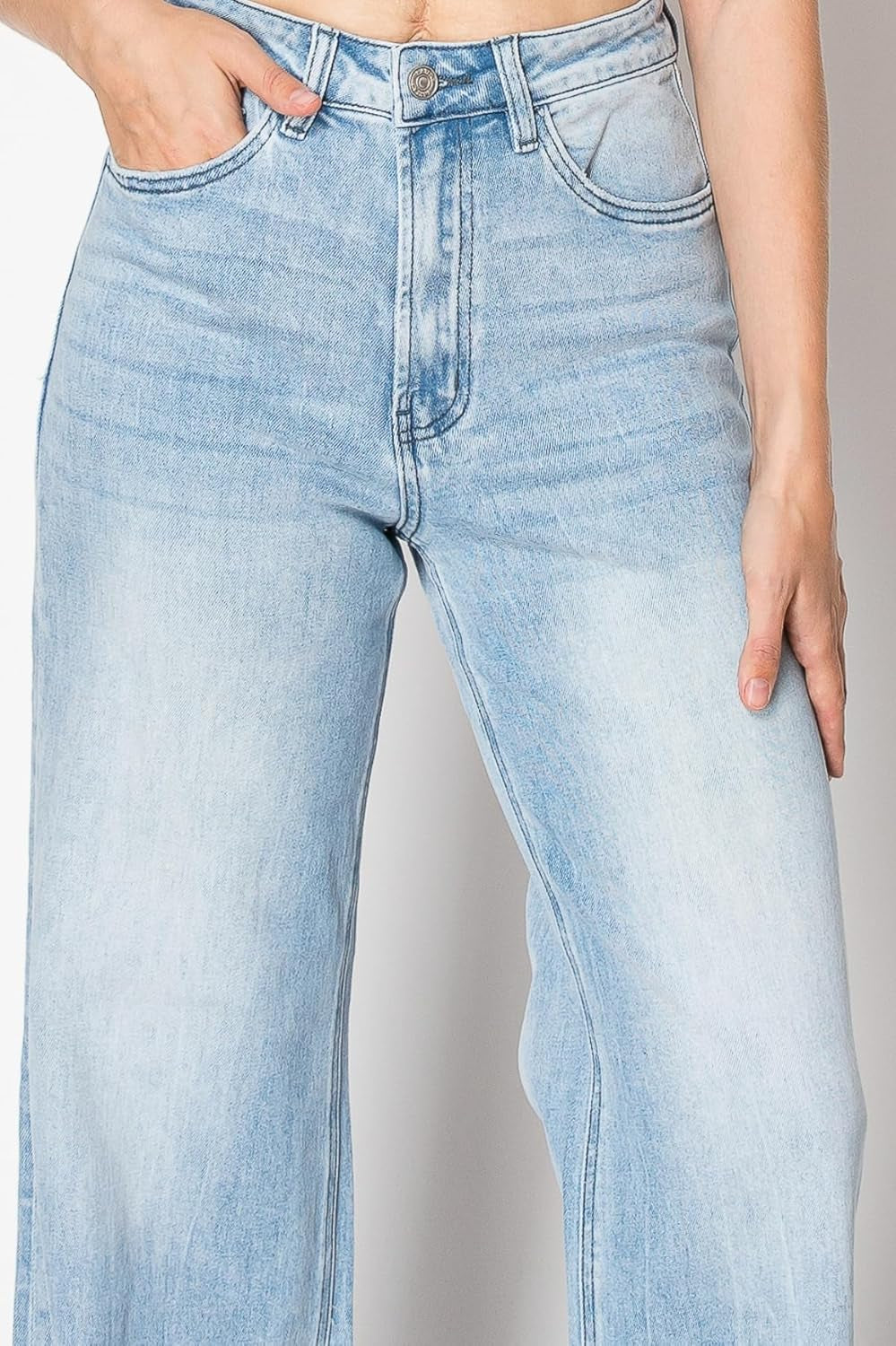 Wide Leg Jeans for Women Stretchy High Waisted BBL Jeans Trendy Boyfriend Baggy Mom Jean